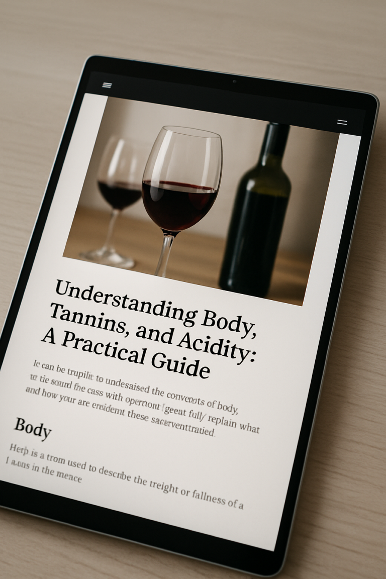 Understanding Body, Tannins, and Acidity: A Practical Guide