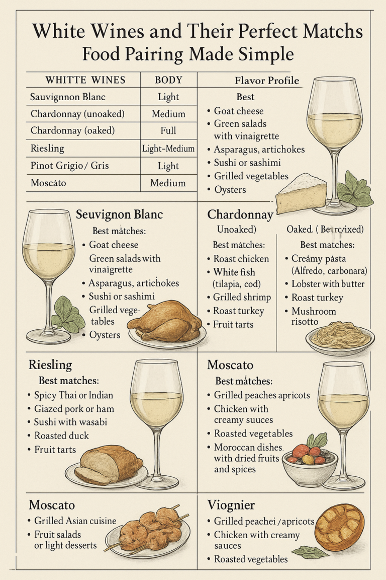 White Wines and Their Perfect Matches: Food Pairing Made Simple